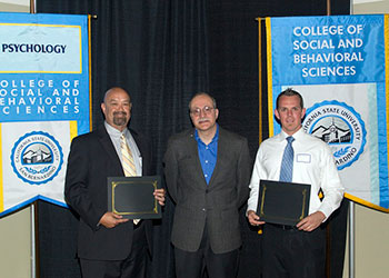 Ruben Gutierrez and Ryan Radmall with Psychology Chair, Dr. Ricco