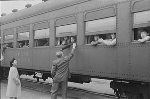 A train leaving for Owens Valley