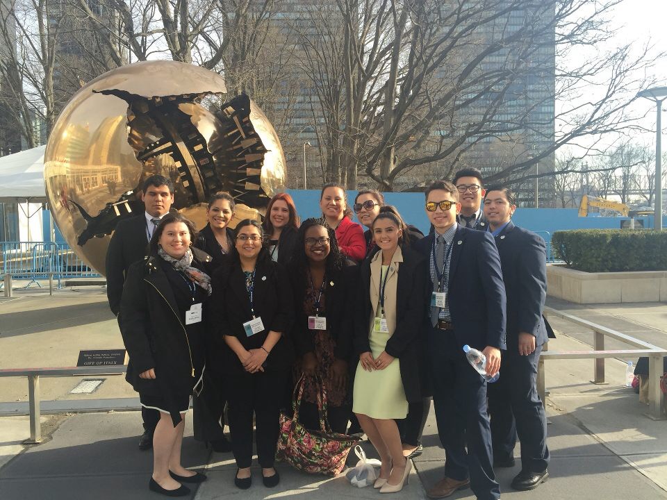 Picture of CSUSB students in New York City at the United Nations