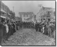 1899: Men returning from the Spanish American War.