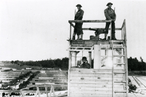 Watch-tower guards in the Santa Anita park assembly center