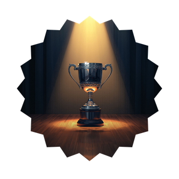 Trophy in a spotlight
