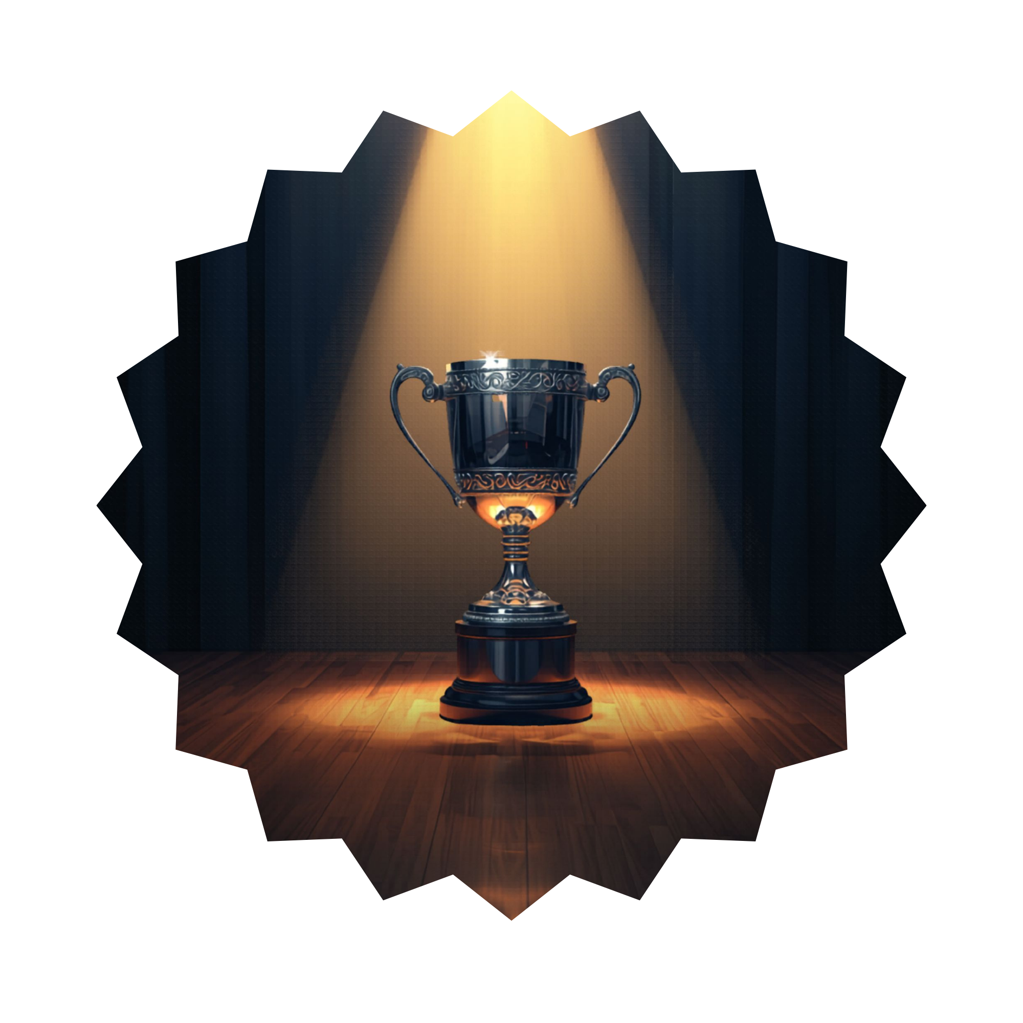 Trophy in a spot light