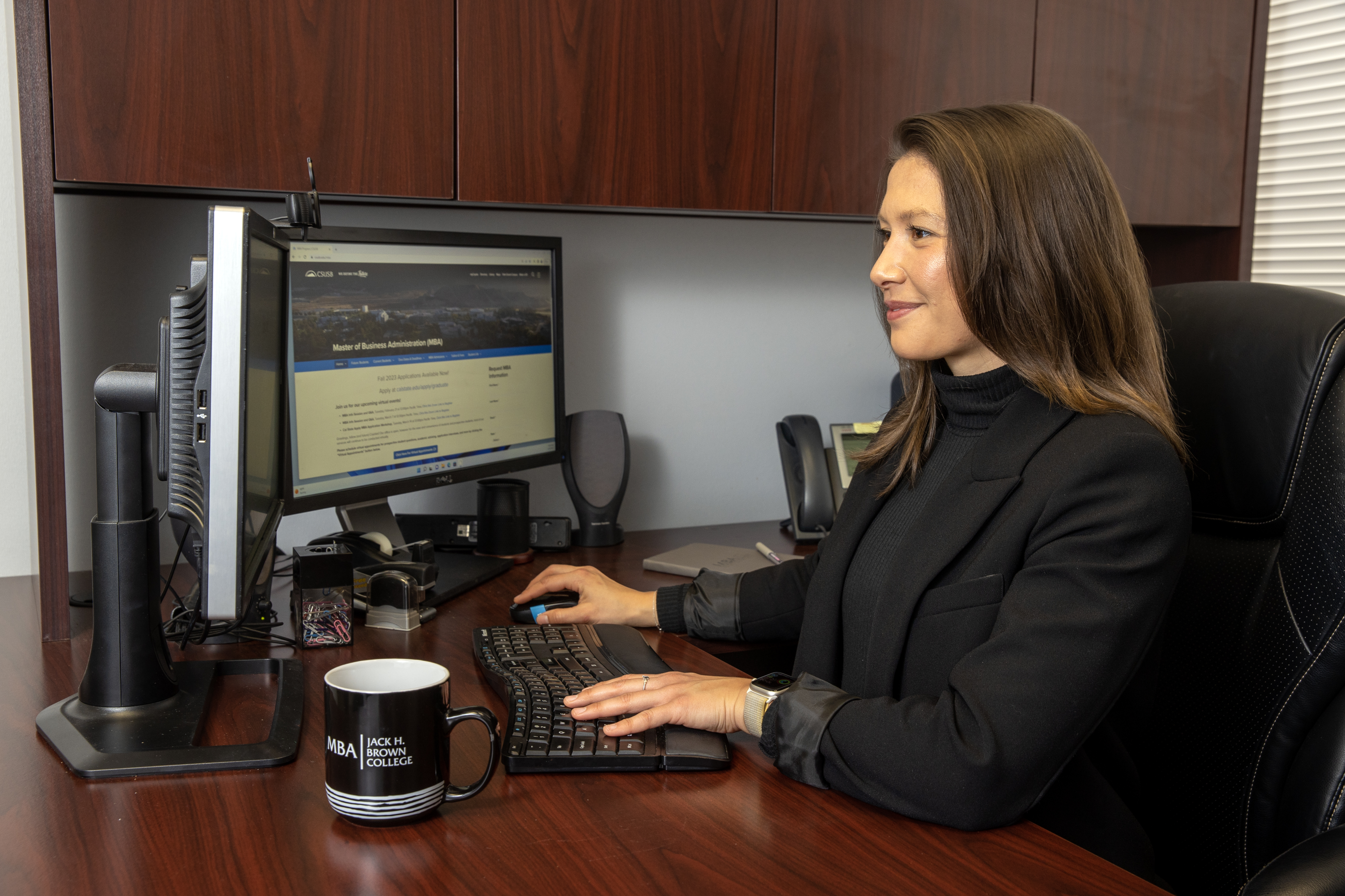 Student working at computer