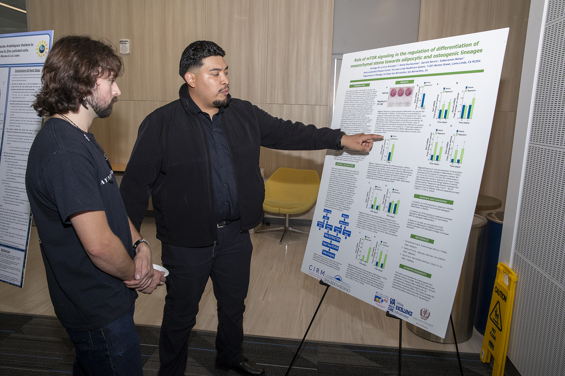 Student presenting data