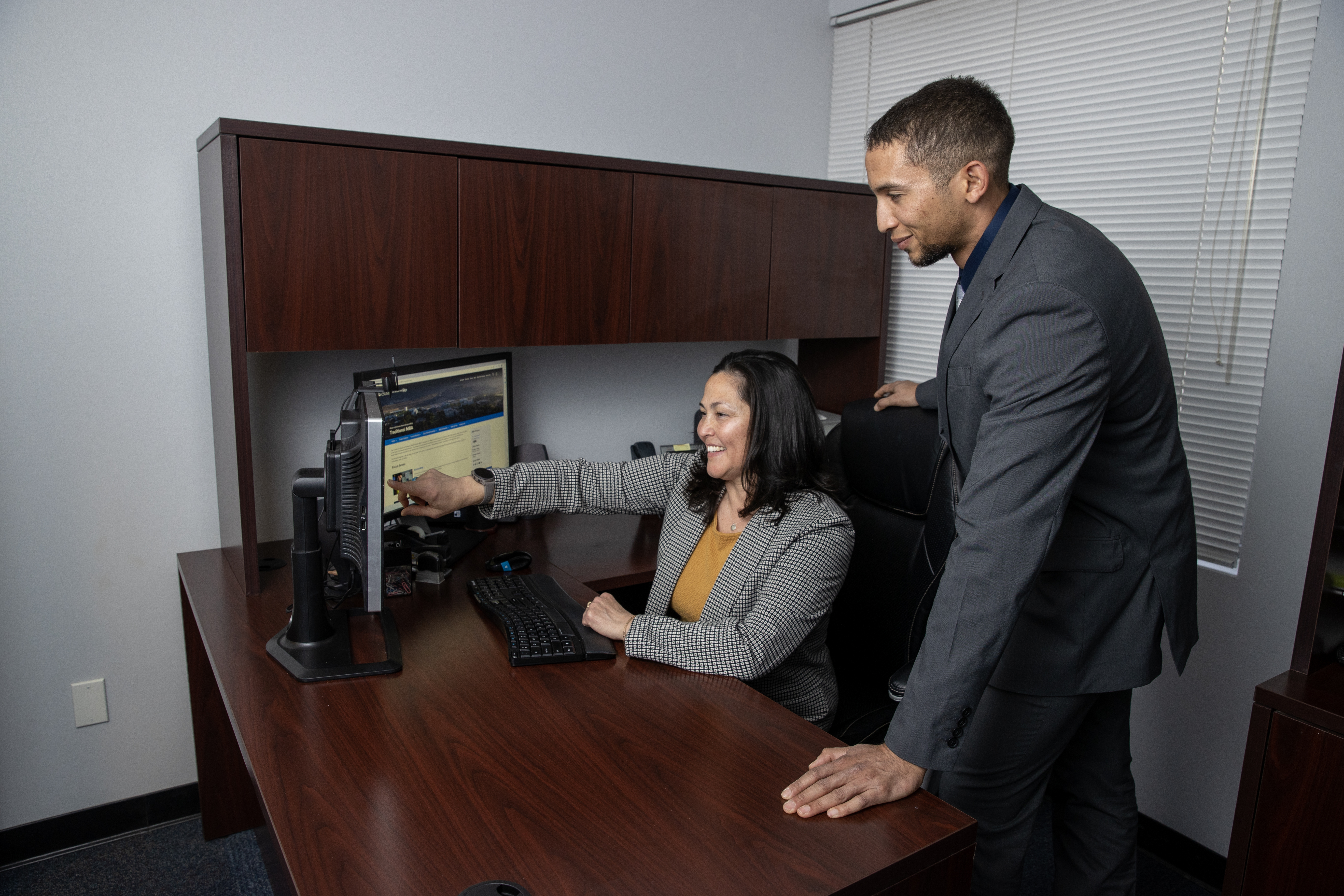 Student working at computer