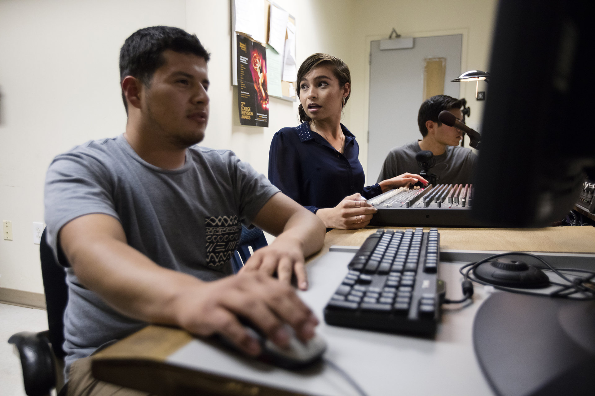 CSUSB students working with digital technology