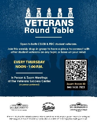veterans round table flyer  Thursdays 12:00-12:45pm